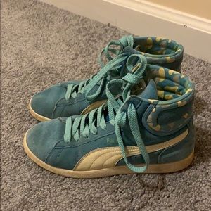 Puma high top sneakers in suede